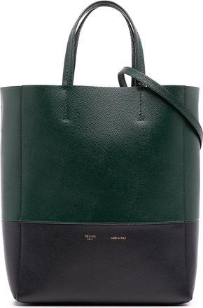 Celine Pre-owned Womens Vertical Cabas Tote Bag - Dark Green Leather - One Size