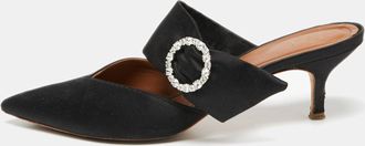 Malone Souliers Black Satin Crystal Embellished Maite Sandals