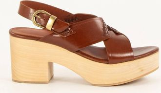 Sessun Womens Clog Sandals In Cognac