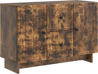 vidaXL Aparador Roble Ahumado 89 X 34,5 X 60 Cm Madera De Ingenier&iacute;a Vidaxl