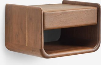 Sklum Pack De 2 Mesitas De Noche Flotantes 40x30 Cm En Madera Tinsley Sklum