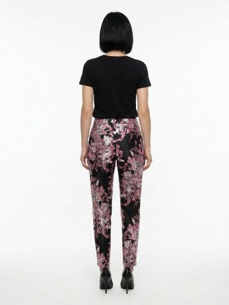 Dolce & Gabbana Metallic Floral Jacquard Trousers - Black