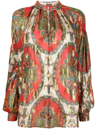 Etro Blusa con stampa paisley - Rosso