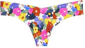 Commando Classic Print Thong Panty Womens Underwear Vivid Bloom : SM/MD, Elastane/Nylon