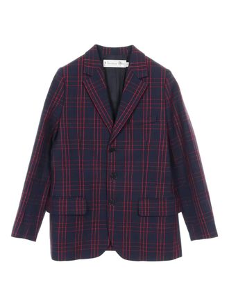Dior 2010s check-pattern blazer - men - Wool - 40 - Blue