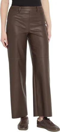 Lyss&eacute; Cortina Faux Leather Wide Leg Pants in Truffle at Nordstrom, Size X-Small
