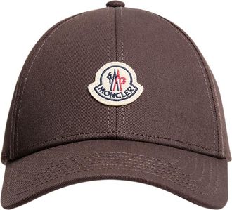 Moncler Moncler Cotton Gabardine Baseball Cap, Men, Brown, Size: One Size