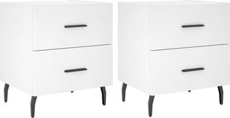 vidaXL Vidaxl - Bedside Cabinets 2 pcs White 40x35x47.5 cm Engineered Wood