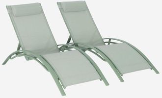 Sweeek Tumbona De Aluminio Textileno, Set De 2