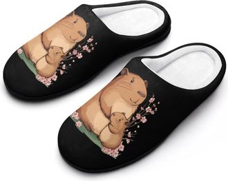 Generic Cute Capybara Womens Slippers Warm House Slippers Indoor House Shoes with Anti-Skid Rubber Sole