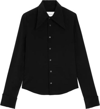 Ami Sharp Collar Adjusted Shirt - Dames - Overhemden - Zwart - XS - Leer - Overhemden