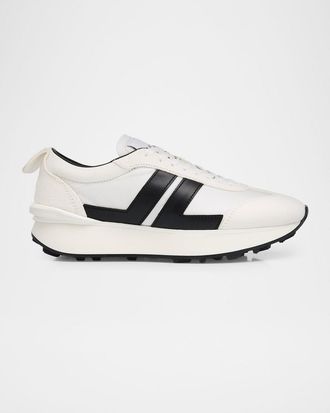Lanvin Bumpr Nylon and Suede Sneakers