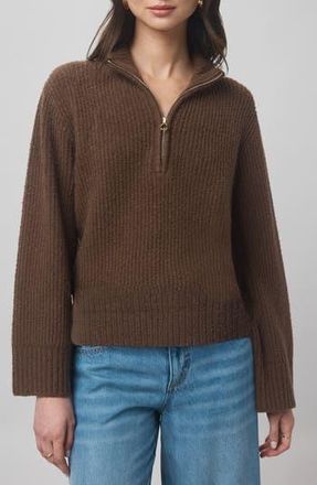 Splendid x @cellajaneblog Quarter Zip Sweater in Truffle at Nordstrom Rack, Size Medium