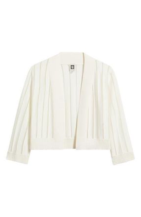 Anne Klein Sheer Stripe Shrug in White Dove at Nordstrom, Size X-Large P