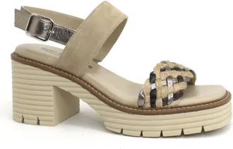 Softwaves Womens Blair Heel Sandal In Sand Multi