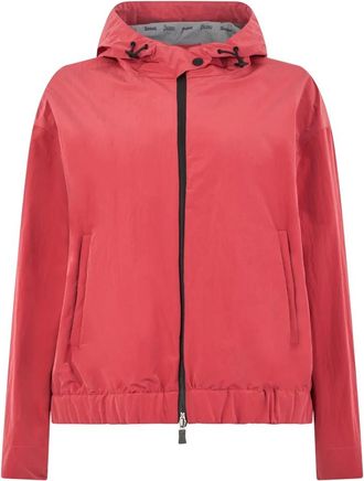 Herno Jassen, Dames, Rood, M, Lichte Jas met Capuchon