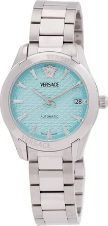 Versace Greca Classic Automatic Turquoise Dial Ladies Watch VESCA0324