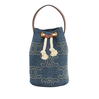 Celine Pre-owned Celine Small Denim Triomphe Drawstring Bucket Bag Ladies W2JVRT857UDHNHBP