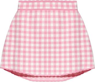 LoveShackFancy Minigonna a quadretti - Rosa