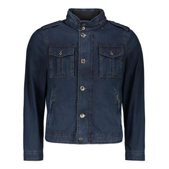 Moorer Denim Jackets, male, Blue, Size: 3XL Zippered Techno Fabric Jacket