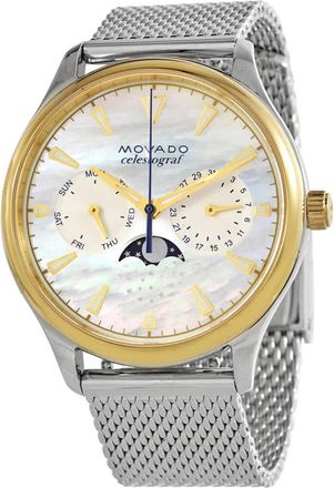 Movado Heritage Quartz White Mother of Pearl Dial Ladies Watch 3650104