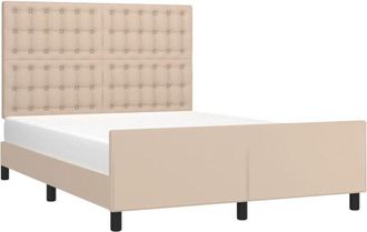 vidaXL Vidaxl - Estructura Cama Sin Colch&oacute;n Cuero Sint&eacute;tico Capuchino 140x190cm
