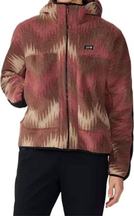 Mountain Hardwear Hicamp Fleece Printed Hoody In Clay Earth Zig Zag Print
