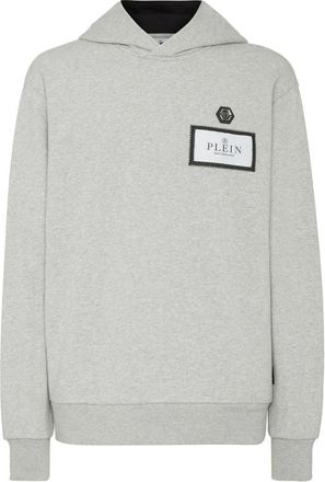 Philipp Plein Hoodie Sweatshirt LS - Heren - Hoodies - Grijs - 2XL - Katoen - Hoodies & sweatvesten