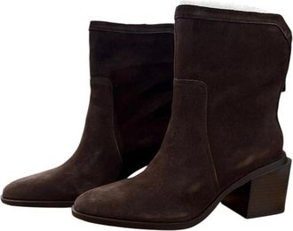 Vince Camuto Kortimy Boot Women Brown Suede Block Heel Ankle Bootie HAWK2343