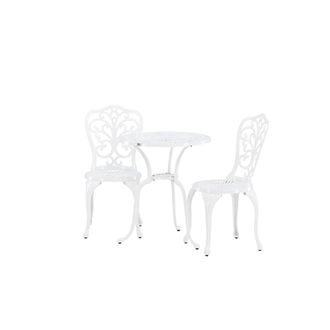 ebuy24 Conjunto de caf&eacute; Nandin 1 mesa, 2 sillas color blanco