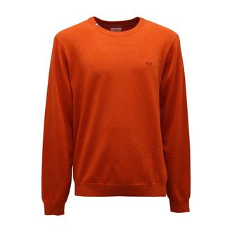 Sun 68 Carota Jumper Basic L/S - male - Sun68 - Round-neck Knitwear - Orange - XL - Knitwear