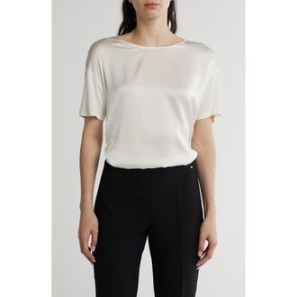 BOSS Esandy Short Sleeve Top in Open Wht at Nordstrom Rack, Size Small