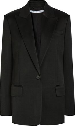 Another Tomorrow Oversized Twill Blazer - Black - 42 (UK10 / S)