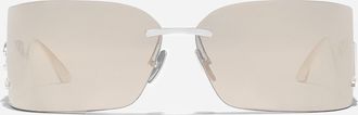 Dolce & Gabbana Statement Sunglasses - Woman Silver Onesize
