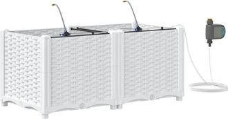 vidaXL Jardineras Blanco 80 X 40 X 37.5 Cm Acero Vidaxl