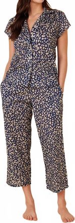 The Cats Pajamas Collette Voile Capri Pajama Set In Blue