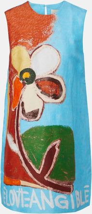 Alemais Al&eacute;mais x MLAK Lenny printed linen-blend minidress