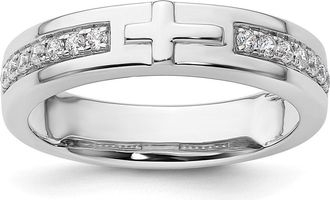 Diamond2Deal 14k White Gold Lab Grown Diamond Wedding Band Ring 1/4Ct Clarity- VS Color- G-H