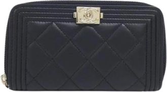 Chanel Pre-owned Leren Portemonnee - Dames - Vintage Accessoires - Zwart - ONE Size - Leer - Vintage