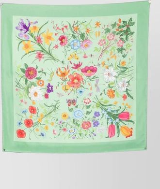 Gucci silk floral print square scarf
