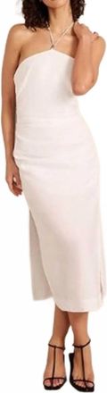 Onia Ruched Halter Midi Dress In White