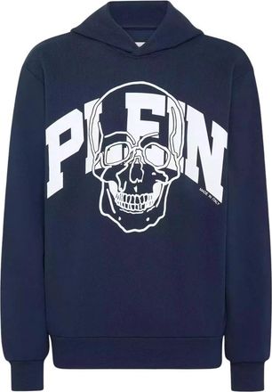 Philipp Plein Skull Hoodie - Heren - Hoodies - Blauw - 2XL - Katoen - Hoodies & sweatvesten