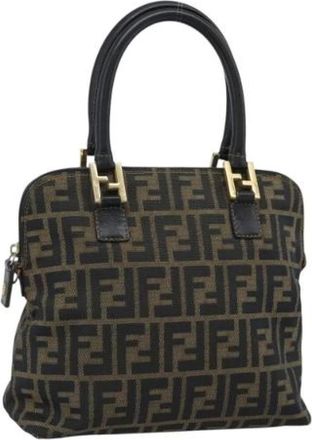 Fendi Pre-owned Zucca Canvas Hand Bag - unisex - Vintage Handtas - Bruin - ONE Size - Leer - Vintage