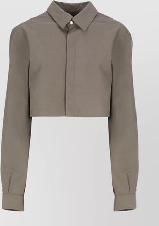 Rick Owens pointed collar cropped cotton shirt