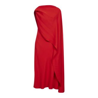 Balenciaga Draped Dress - female - Balenciaga - Midi Dresses - Red - S - Dresses