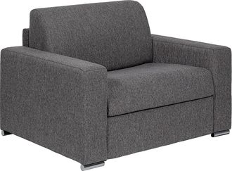 Vente-Unique Sill&oacute;n cama de tela gris antracita - Cama de 70 cm - Colch&oacute;n de 14 cm - CALITO