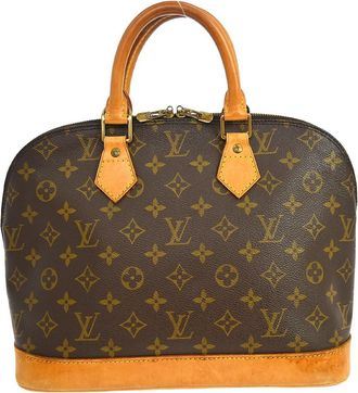 Louis Vuitton Alma Handbag Monogram Canvas Brown Canvas Handbag (Pre-Owned)