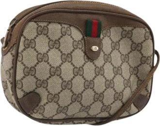 Gucci Pre-owned Cross Body Bags, female, Beige, Size: ONE SIZE Pre-owned Vintage GG Canvas Shoulder Bag