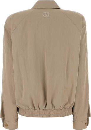 Magda Butrym Womens Beige Cotton Blend Bomber Jacket Giacche E Gilet