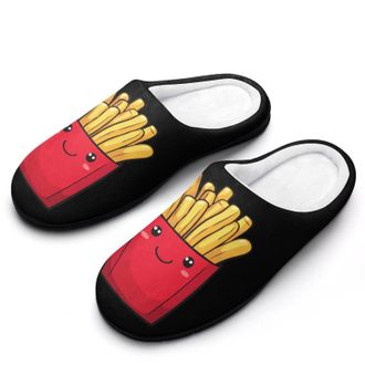 Generic Cute French Fries Womens Slippers Warm House Slippers Indoor House Shoes with Anti-Skid Rubber Sole